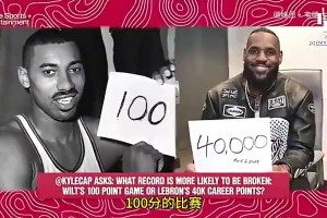 张伯伦单场百分和詹姆斯4万分哪个更容易？乔治曾答：100分！