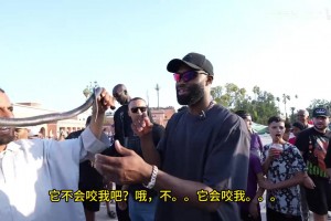 NBA球星布朗在摩洛哥街头让眼镜蛇缠住脖子？同行的法尔直接怂了